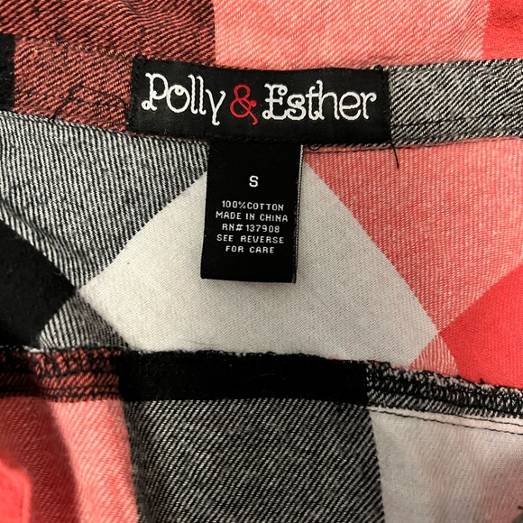 Womens Polly & Esther Plaid Flannel Button Up Shirt Top Small. - Picture 3 of 5